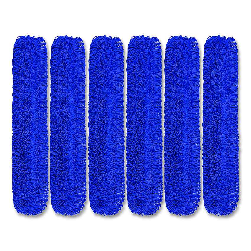 Gritt Commercial Microfiber Looped Dust Mop Pad Head, 48 x 5, Blue, 6/Pack (GRI182486PK)