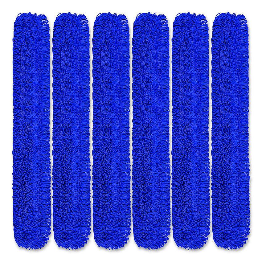 Gritt Commercial Microfiber Looped Dust Mop Pad Head, 60 x 5, Blue, 6/Pack (GRI182606PK)