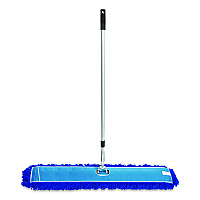 Gritt Commercial All-In-One Microfiber Dust Mop Set with Telescopic Handle, 48 x 5, Blue Microfiber Head, 40" to 72" Silver Aluminum Handle (GRI17448T)