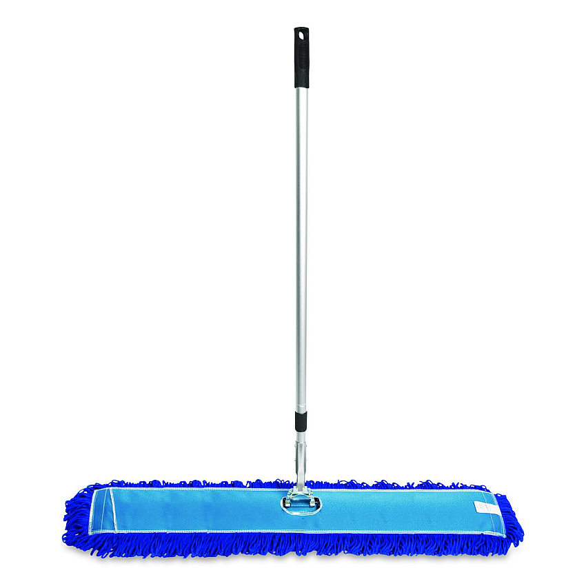 Gritt Commercial All-In-One Microfiber Dust Mop Set with Telescopic Handle, 48 x 5, Blue Microfiber Head, 40" to 72" Silver Aluminum Handle (GRI17448T)
