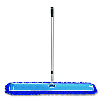 Gritt Commercial All-In-One Microfiber Dust Mop Set with Telescopic Handle, 60 x 5, Blue Microfiber Head, 40" to 72" Silver Aluminum Handle (GRI17460T)