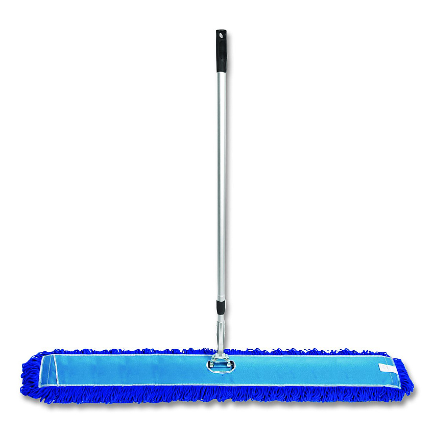 Gritt Commercial All-In-One Microfiber Dust Mop Set with Telescopic Handle, 60 x 5, Blue Microfiber Head, 40" to 72" Silver Aluminum Handle (GRI17460T)
