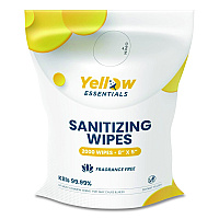 Gritt Commercial Yellow Essentials Sanitizing Wipes, 5 x 8, Unscented, White, 2,000 Wipes (YE0012000)
