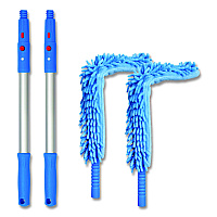 Gritt Commercial Flexible Wand Duster with Microfiber and Chenille Sleeve and 20" Pole, 2/Kit (GRI17520I2PK)
