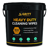 Gritt Commercial Heavy-Duty Cleaning Wipes, 10 x 12, Citrus, White, 300/Bucket (GRI6300)