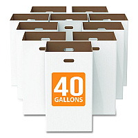 Gritt Commercial 40 Gallon Corrugated Cardboard Trash Can and Recycling Container, White, 10/Carton (GRI52040G10)