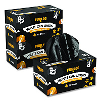 Furloo 13-Gallon Heavy Duty Dog Waste Station Can Liners, Open-Face, 13 Gallons, 26" x 33", Black, 50 Bags/Roll, 2/Pack (FLO222PK)
