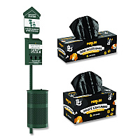 Furloo Pet Waste Station Starter Kit with Roll Bag Dispenser, Bags and Liners, 11.5 gal, Top Door, Green (FLO1RSGB)