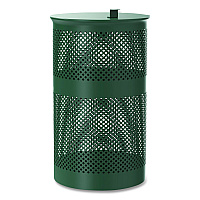 Furloo 13 Gallon Heavy-Duty Outdoor Pet Waste Trash Can with Lid, Top Door, Green (FLO1TG)