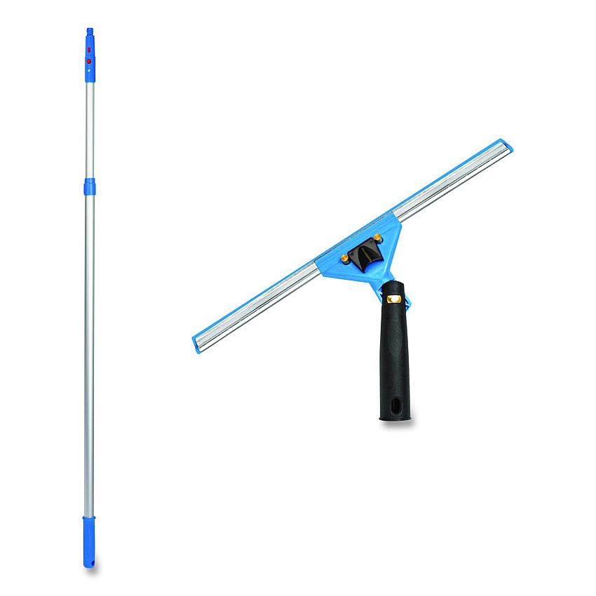 Gritt Commercial Pro Window Washing Kit with Swivel Squeegee and 6 ft Telescopic Pole, 14" Wide Blade (GRI1306F14)