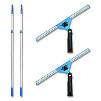 Gritt Commercial Pro Window Washing Kit with Swivel Squeegee and 6 ft Telescopic Pole, 14" Wide Blade, 2/Kit (GRI1306F142P)