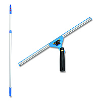 Gritt Commercial Pro Window Washing Kit with Swivel Squeegee and 6 ft Telescopic Pole, 18" Wide Blade (GRI1306F18)