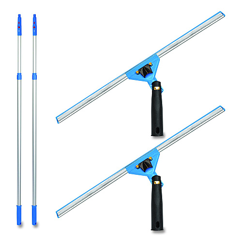 Gritt Commercial Pro Window Washing Kit with Swivel Squeegee and 6 ft Telescopic Pole, 18" Wide Blade, 2/Kit (GRI1306F182P)