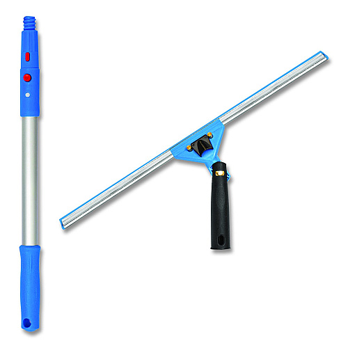 Gritt Commercial Pro Window Washing Kit with Swivel Window Squeegee and 20" Pole, 18" Wide Blade (GRI13118)