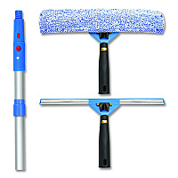 Gritt Commercial Pro Window Washing Kit with Squeegee, Washer and 6 ft Telescopic Pole, 14" Wide (GRI1376F14)
