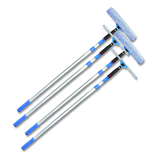 Gritt Commercial Pro Window Washing Kit with Squeegee, Washer and 6 ft Telescopic Pole, 14" Wide, 2/Kit (GRI1376F142P)