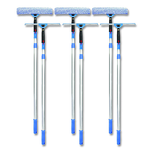 Gritt Commercial Pro Window Washing Kit with Squeegee, Washer and 6 ft Telescopic Pole, 14" Wide, 3/Kit (GRI1376F143P)