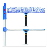 Gritt Commercial Pro Window Washing Kit with Squeegee, Washer and 6 ft Telescopic Pole, 18" Wide Blade (GRI1376F18)