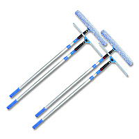 Gritt Commercial Pro Window Washing Kit with Squeegee, Washer and 6 ft Telescopic Pole, 18" Wide Blade, 2/Kit (GRI1376F182P)
