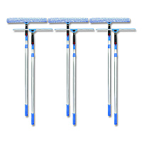 Gritt Commercial Pro Window Washing Kit with Squeegee, Washer and 6 ft Telescopic Pole, 18" Wide Blade, 3/Kit (GRI1376F183P)
