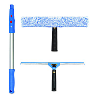Gritt Commercial Pro Window Washing Kit with Squeegee, Washer and 20" Pole, 18" Wide Blade (GRI13818)