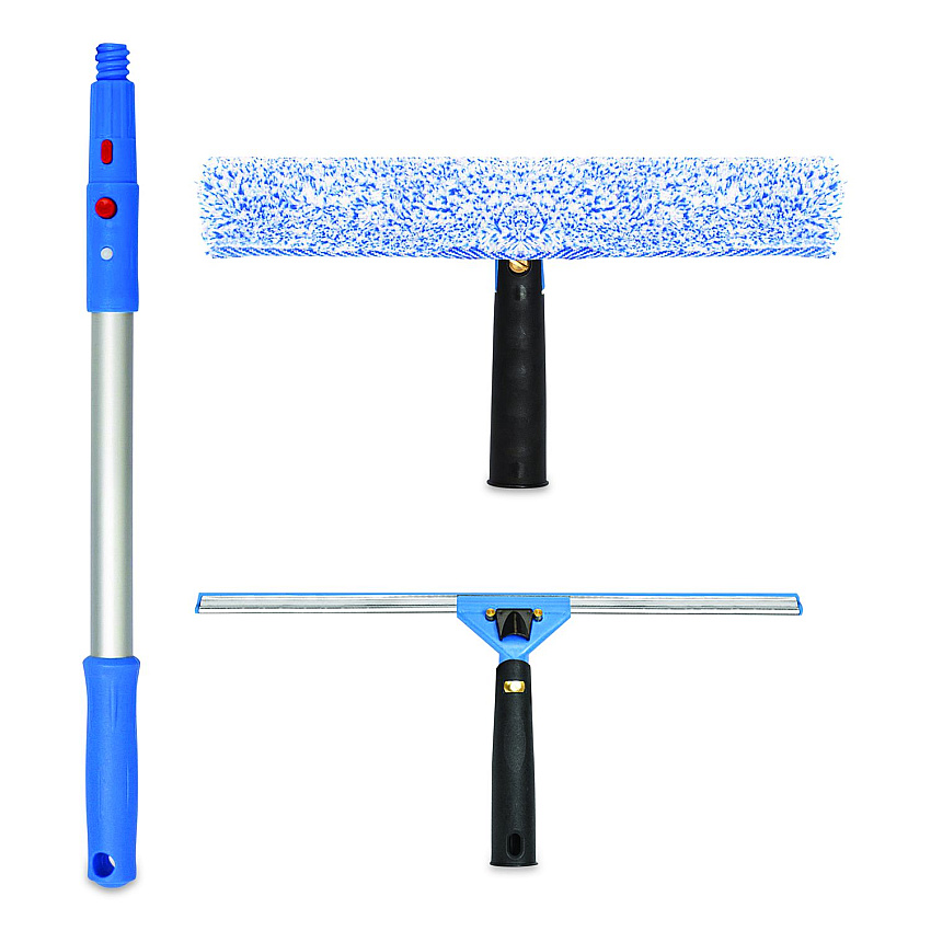 Gritt Commercial Pro Window Washing Kit with Squeegee, Washer and 20" Pole, 18" Wide Blade (GRI13818)
