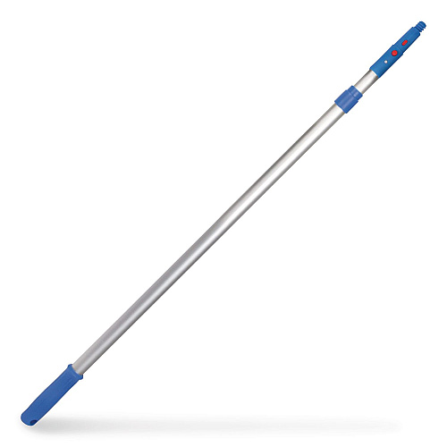 Gritt Commercial 6 ft Telescopic Aluminum Extension Pole with Click/Lock Adapter Cone, 3.5 ft to 6 ft, Blue/Silver (GRI1066F)