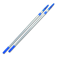 Gritt Commercial 6 ft Telescopic Aluminum Extension Pole with Click/Lock Adapter Cone, 3.5 ft to 6 ft, Blue/Silver, 2/Pack (GRI1066F2PK)