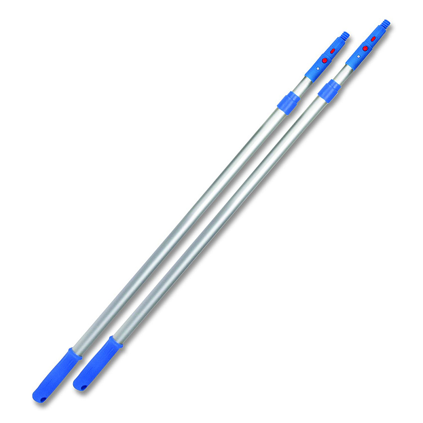Gritt Commercial 6 ft Telescopic Aluminum Extension Pole with Click/Lock Adapter Cone, 3.5 ft to 6 ft, Blue/Silver, 3/Pack (GRI1066F3PK)