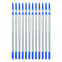 Gritt Commercial 6 ft Telescopic Aluminum Extension Pole with Click/Lock Adapter Cone, 3.5 ft to 6 ft, Blue/Silver, 12/Carton (GRI1066F12PK)