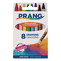 Prang Crayons Made with Soy, Regular Size, 0.37" x 3.7", 8 Assorted Colors, 8/Box (00000)