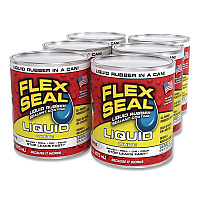Flex Seal Liquid Rubber Sealant Coating Liquid, 16 oz Can, Dries White, 6/Carton (LFSWHTR16)