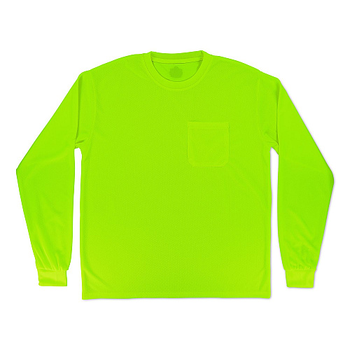 ergodyne GloWear 8093 Non-Certified Essential Hi-Vis Long Sleeve T-Shirt, Large, Lime (21814)