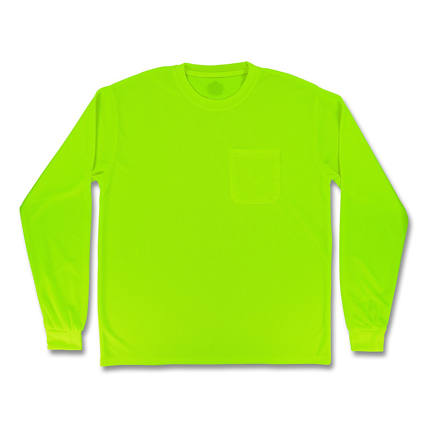 ergodyne GloWear 8093 Non-Certified Essential Hi-Vis Long Sleeve T-Shirt, 4X-Large, Lime (21818)