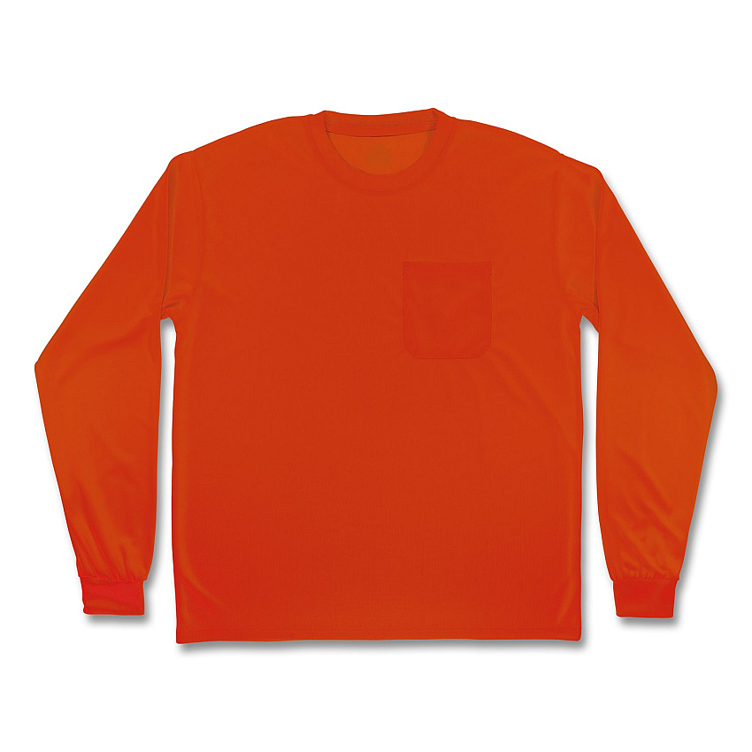 ergodyne GloWear 8093 Non-Certified Essential Hi-Vis Long Sleeve T-Shirt, Medium, Orange (21823)