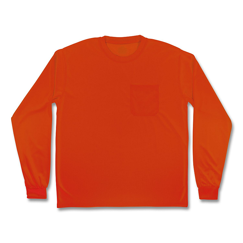 ergodyne GloWear 8093 Non-Certified Essential Hi-Vis Long Sleeve T-Shirt, Large, Orange (21824)