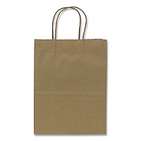 Karat Paper Shopping Bag, Rope Handles, Small Size, 8.1 x 4.5 x 10.6, Kraft, 250/Carton (FPSB100)