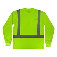 ergodyne GloWear 8284 Class 2 Essential Hi-Vis Long Sleeve T-Shirt, 3X-Large, Lime (21877)