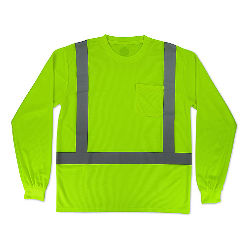 ergodyne GloWear 8284 Class 2 Essential Hi-Vis Long Sleeve T-Shirt, 4X-Large, Lime (21878)