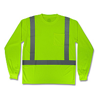 ergodyne GloWear 8284 Class 2 Essential Hi-Vis Long Sleeve T-Shirt, 5X-Large, Lime (21879)