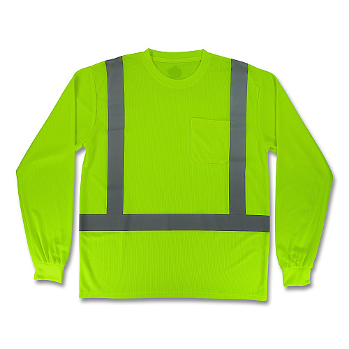 ergodyne GloWear 8284 Class 2 Essential Hi-Vis Long Sleeve T-Shirt, 5X-Large, Lime (21879)