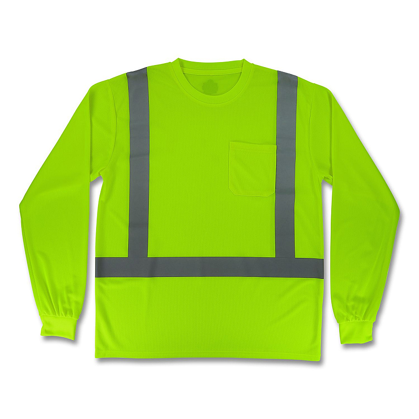 ergodyne GloWear 8284 Class 2 Essential Hi-Vis Long Sleeve T-Shirt, 5X-Large, Lime (21879)