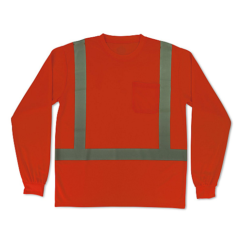 ergodyne GloWear 8284 Class 2 Essential Hi-Vis Long Sleeve T-Shirt, X-Small, Orange (21911)
