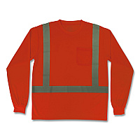 ergodyne GloWear 8284 Class 2 Essential Hi-Vis Long Sleeve T-Shirt, X-Large, Orange (21915)