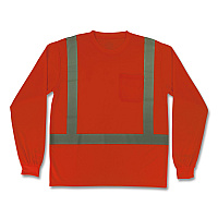 ergodyne GloWear 8284 Class 2 Essential Hi-Vis Long Sleeve T-Shirt, 4X-Large, Orange (21918)