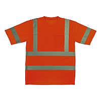 ergodyne GloWear 8367 Class 3 Essential Hi-Vis T-Shirt, 3X-Large, Orange (22047)