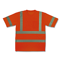 ergodyne GloWear 8367 Class 3 Essential Hi-Vis T-Shirt, 4X-Large, Orange (22048)