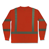 ergodyne GloWear 8368 Class 3 Essential Hi-Vis Long Sleeve T-Shirt, 5X-Large, Orange (22069)