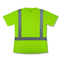 ergodyne GloWear 8274 Class 2 Women's Essential Hi-Vis T-Shirt, X-Small, Lime (22071)