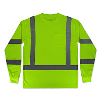 ergodyne GloWear 8368 Class 3 Essential Hi-Vis Long Sleeve T-Shirt, 3X-Large, Lime (22057)